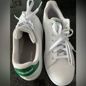 White and Green Adidas Stan Smith’s, Size 11